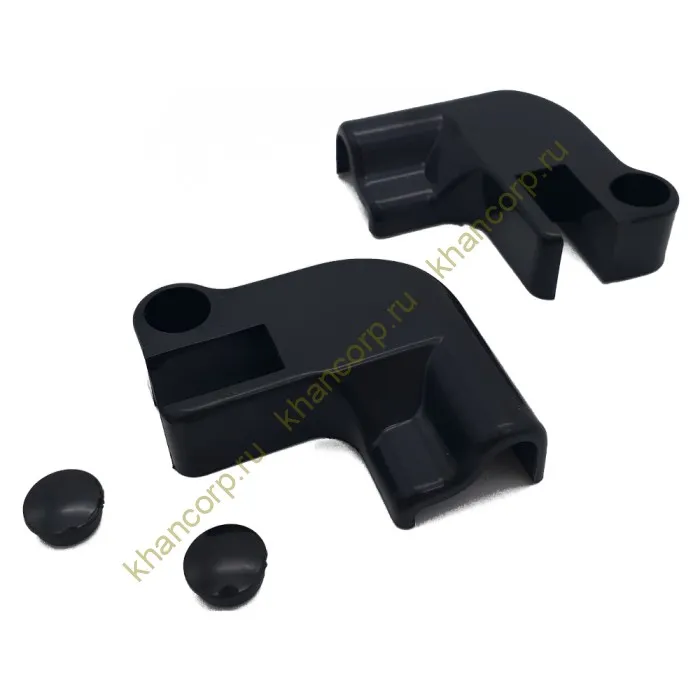 Коннектор угловой FDPA-401 стекло-порог (2 шт. левый+правый), ПВХ/черный