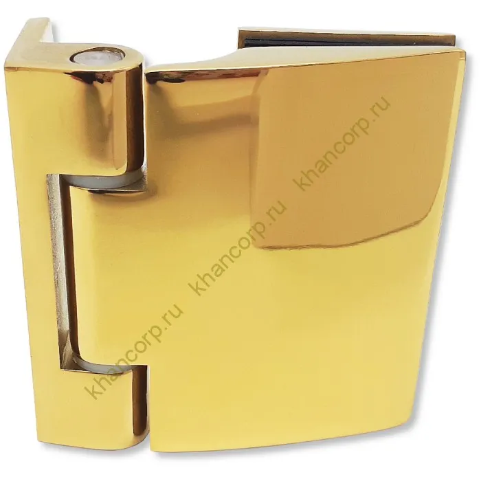 Петля Европа FDP-114 стена-стекло 90° без крышек, нержавейка/золото