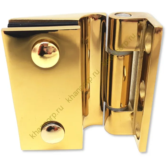 Петля Европа FDP-114 стена-стекло 90° без крышек, нержавейка/золото