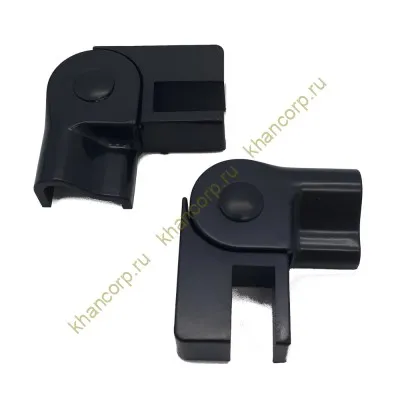 Коннектор регулируемый FDPA-402 стекло-порог ( 2 шт. левый+правый), ПВХ/черный