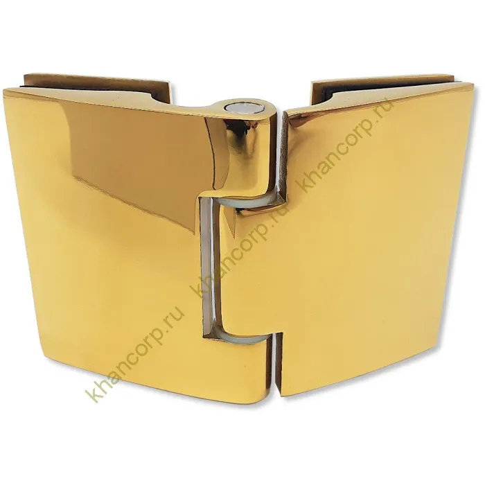 Петля Европа FDP-115 стекло-стекло 180˚ без крышек, нержавейка/золото