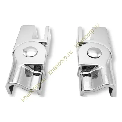 Коннектор регулируемый FDPA-402 стекло-порог (2 шт. левый+правый), ПВХ/хром