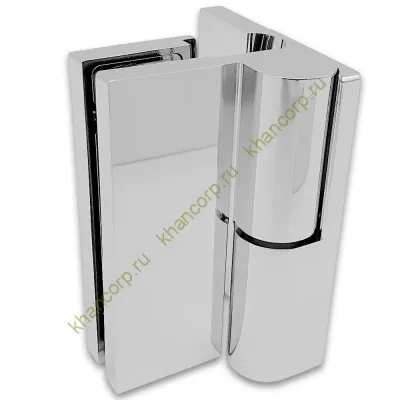 Петля Омега ω FDP-105R стена-стекло 90˚ правая, латунь/хром