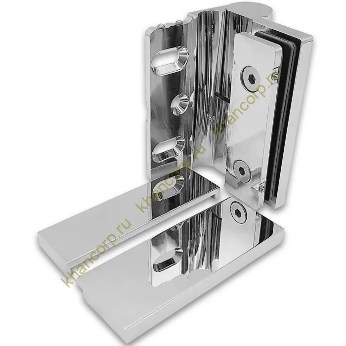 Петля Омега ω FDP-105R стена-стекло 90˚ правая, латунь/хром