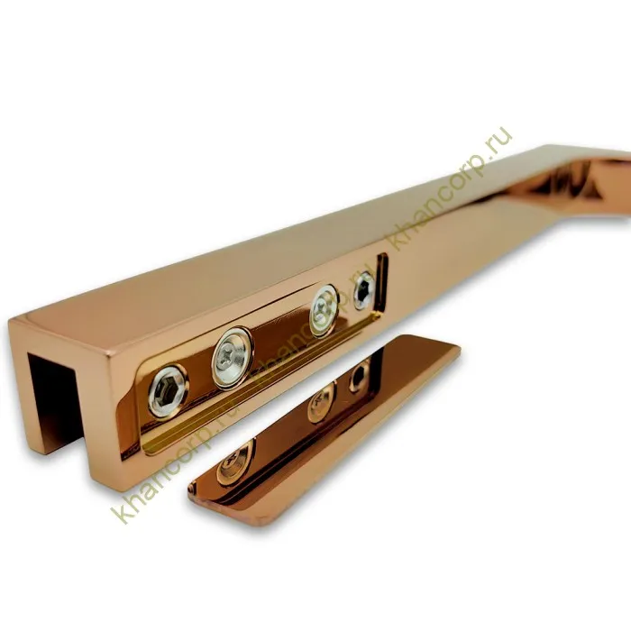 Угловой стабилизатор Диор FDK-3L стена-стекло 90˚ левый, латунь/розовое золото