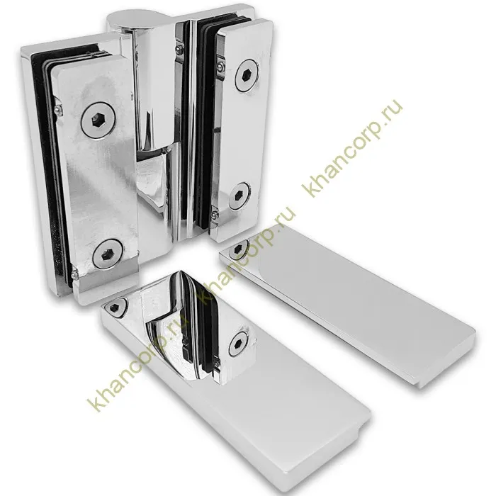 Петля Омега ω FDP-106R стекло-стекло Правая 180˚, латунь/хром