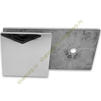 Коннектор Альфа α FDK-15 стена-стекло 180˚ с пластиной, нержавейка/полированный