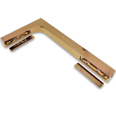 Угловой стабилизатор Диор FDK-3R стена-стекло 90˚ правый, латунь/розовое золото