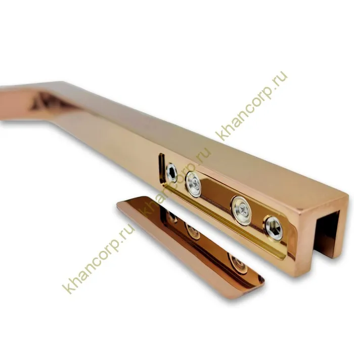 Угловой стабилизатор Диор FDK-3R стена-стекло 90˚ правый, латунь/розовое золото