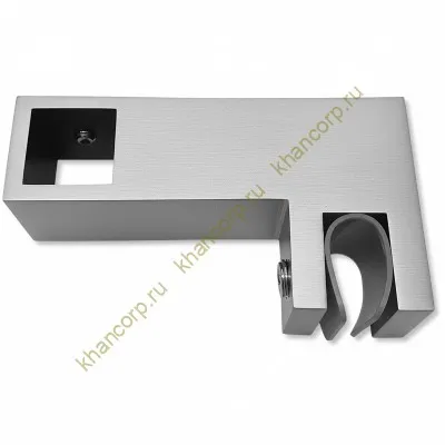 Держатель стекла FDC-55 сквозной 15х15 горизонтальный, нержавейка/матовый