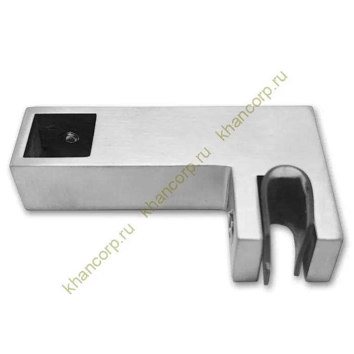 Держатель стекла FDC-55 сквозной 15х15 горизонтальный, нержавейка/матовый