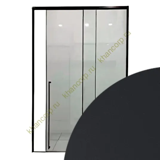 Раздвижная система Нимфа FDS-8 в проем, нержавейка/черный