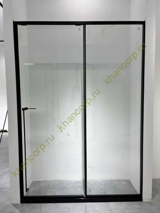 Раздвижная система Нимфа FDS-8 в проем, нержавейка/черный