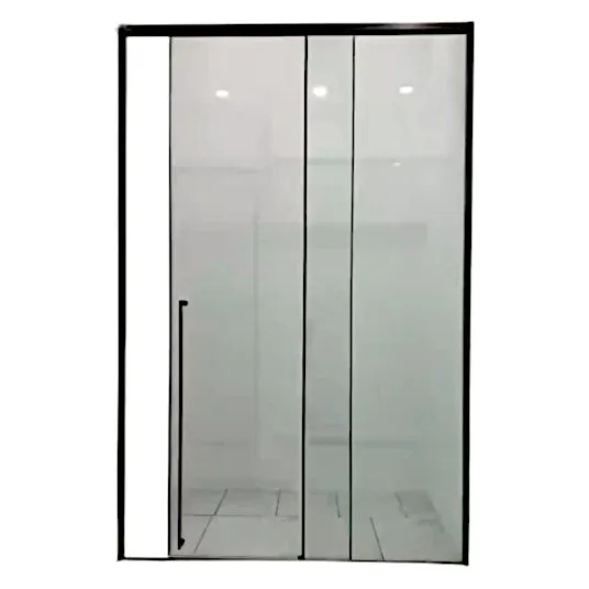 Раздвижная система Нимфа FDS-8 в проем, нержавейка/черный