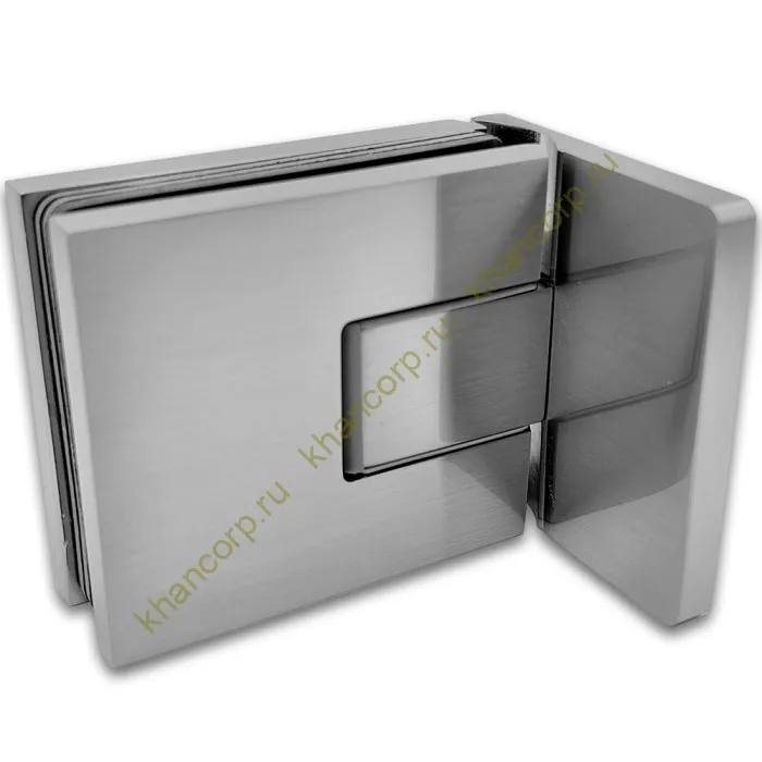 Петля Сирена FDP-210 стена-стекло 90˚ с боковым креплением, латунь/матовый