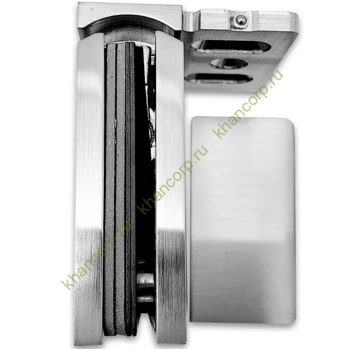 Петля Сирена FDP-210 стена-стекло 90˚ с боковым креплением, латунь/матовый