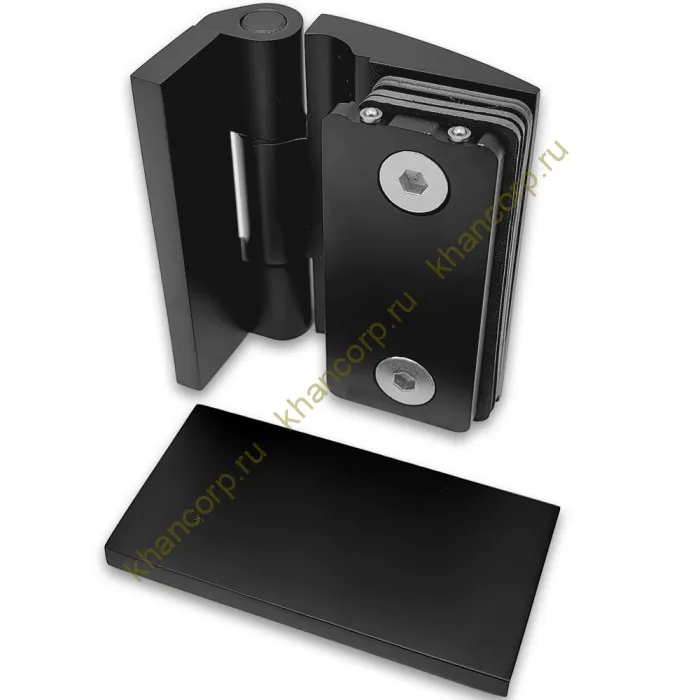 Петля Европа FDP-118 стена-стекло 90° с крышками, латунь/черный