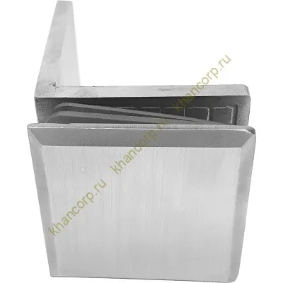 Коннектор Бета β FDK-23 стена-стекло 90˚ с пластиной, нержавейка/матовый