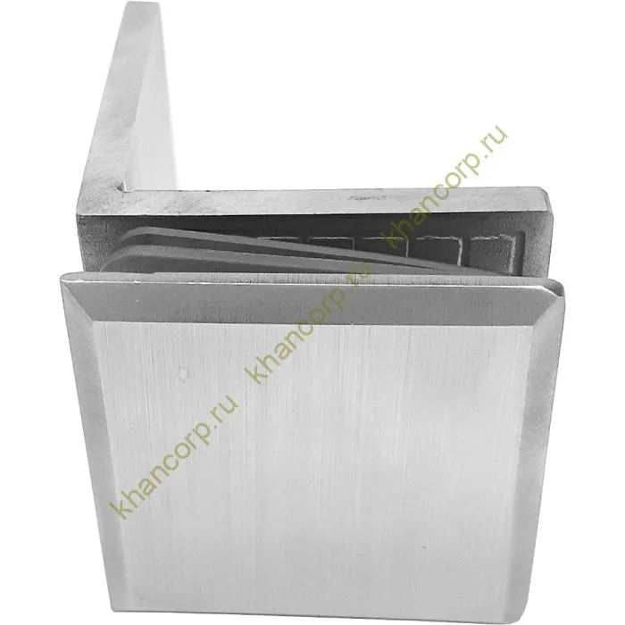 Коннектор Бета β FDK-23 стена-стекло 90˚ с пластиной, нержавейка/матовый