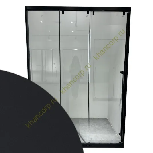 Раздвижная система Нимфа FDS-9.1 в проем телескопическая, нержавейка/черный