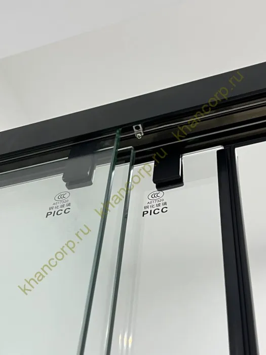 Раздвижная система Нимфа FDS-9.1 в проем телескопическая, нержавейка/черный