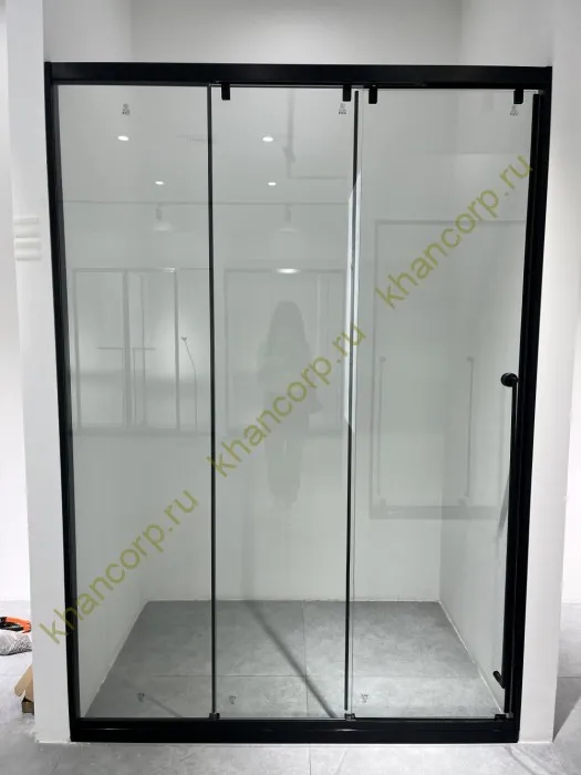 Раздвижная система Нимфа FDS-9.1 в проем телескопическая, нержавейка/черный