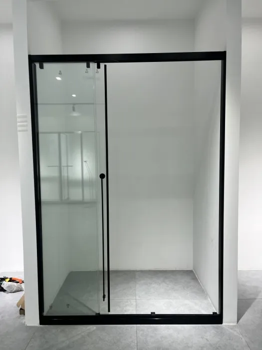 Раздвижная система Нимфа FDS-9.1 в проем телескопическая, нержавейка/черный