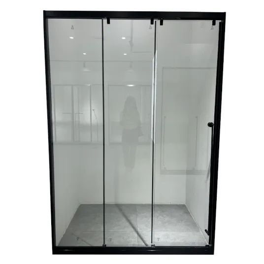 Раздвижная система Нимфа FDS-9.1 в проем телескопическая, нержавейка/черный