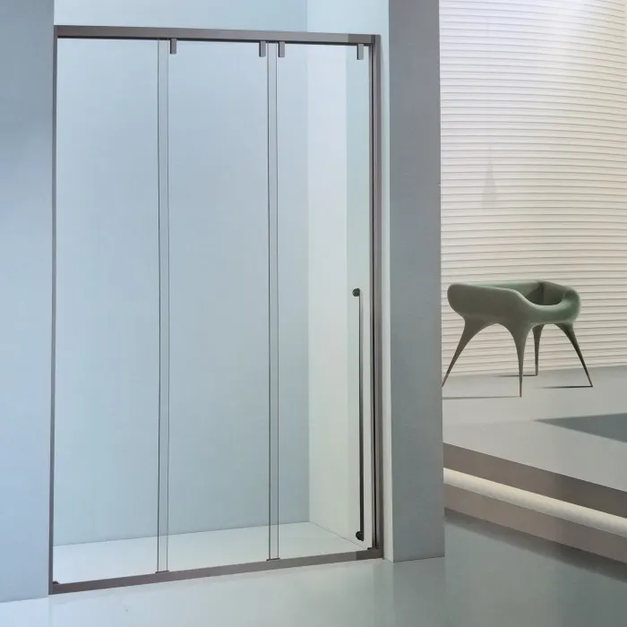 Раздвижная система Нимфа FDS-9.1 в проем телескопическая, нержавейка/черный