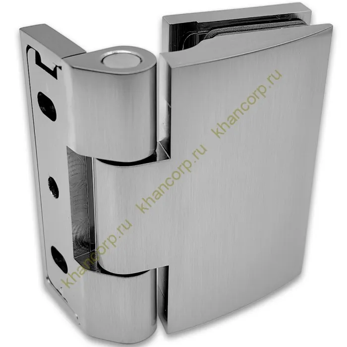 Петля Европа FDP-118 стена-стекло 90° с крышками, латунь/матовый