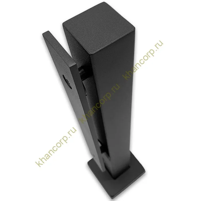 Стойка FOS-07(82) для стекла напольная 78х400 мм (крышка 82х82 мм) со сверлением, нержавейка/черный