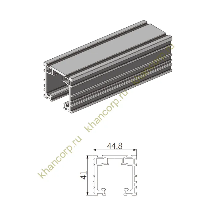 Трек FDS-191.3 для раздвижной системы FDS-19, длина 3 м, алюминий/черный