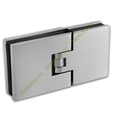 Петля Афродита FDP-232 стекло-стекло 180° с крышками, латунь/матовая