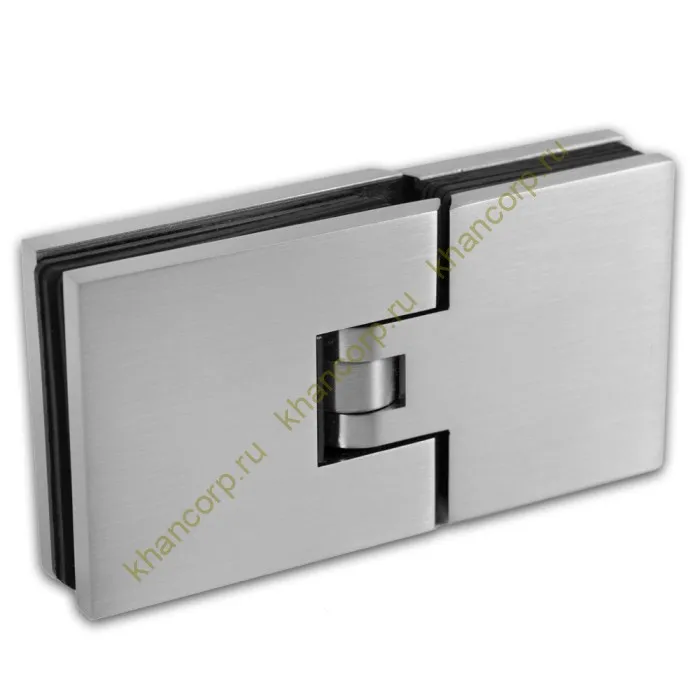 Петля Афродита FDP-232 стекло-стекло 180° с крышками, латунь/матовая