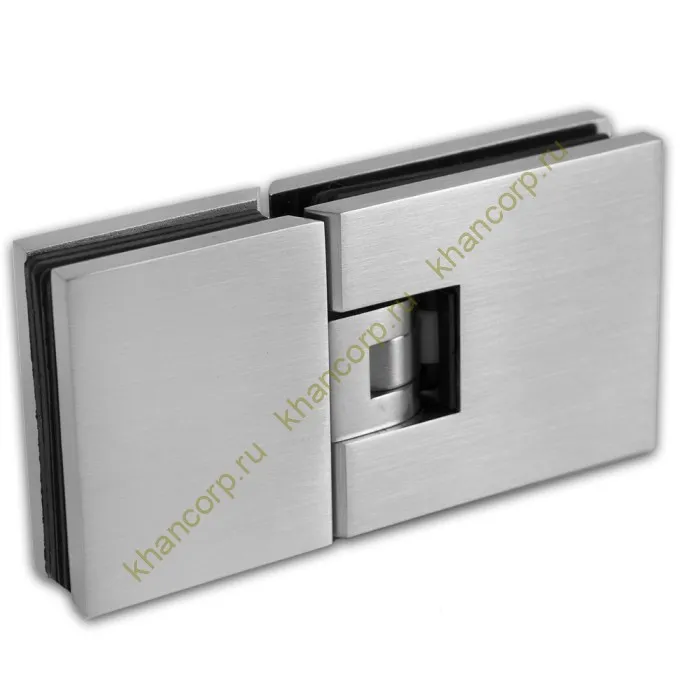 Петля Афродита FDP-232 стекло-стекло 180° с крышками, латунь/матовая