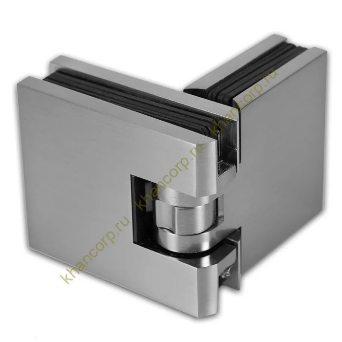 Петля Афродита FDP-232 стекло-стекло 180° с крышками, латунь/матовая