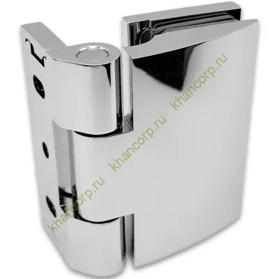 Петля Европа FDP-118 стена-стекло 90° с крышками, латунь/хром