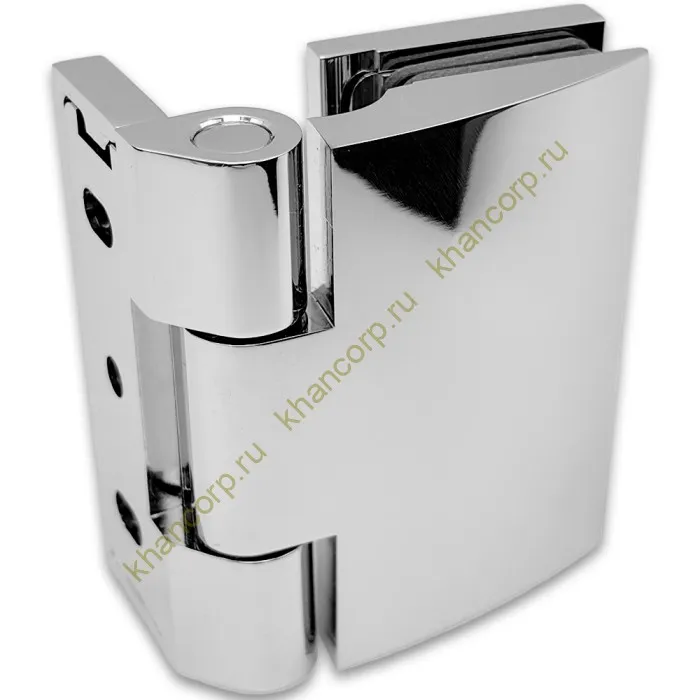 Петля Европа FDP-118 стена-стекло 90° с крышками, латунь/хром