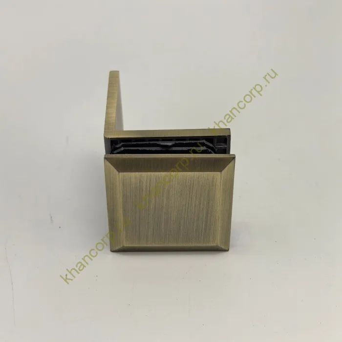 Коннектор Бета β FDK-23 стена-стекло 90˚ с пластиной, нержавейка/бронза