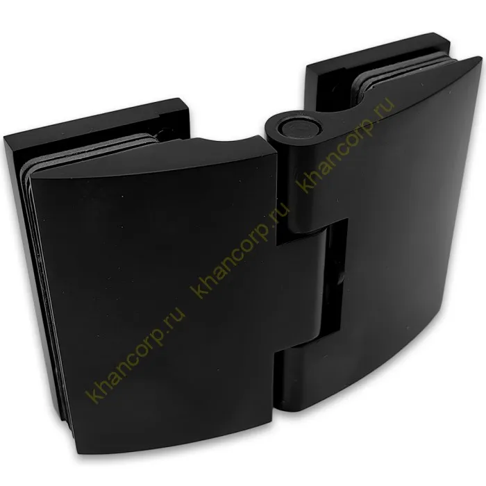 Петля Европа FDP-119 стекло-стекло 180˚ с крышками, латунь/черный