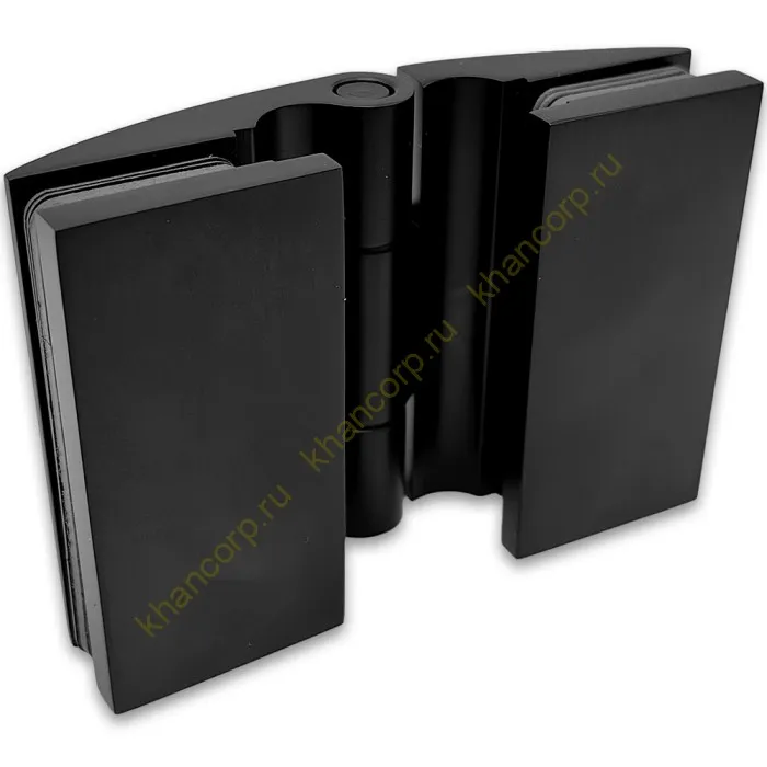 Петля Европа FDP-119 стекло-стекло 180˚ с крышками, латунь/черный