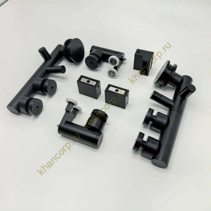 Комплект раздвижной системы Клио FDS-105 c двумя рельсами, для трубы 30х10, нержавейка/черный