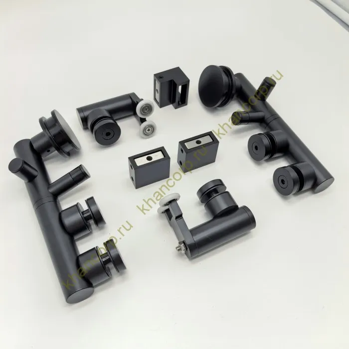 Комплект раздвижной системы Клио FDS-105 c двумя рельсами, для трубы 30х10, нержавейка/черный