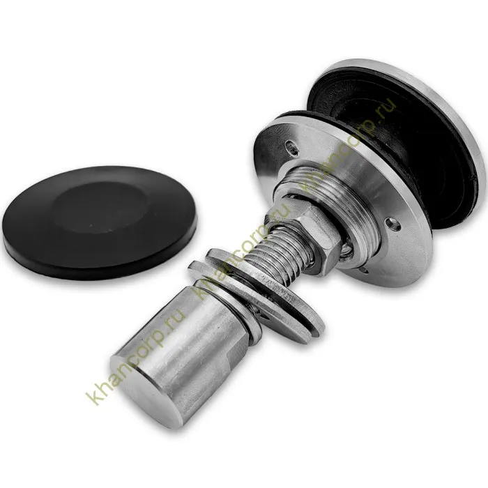 Рутель шарнирный FN-100 без зенковки с гайкой M14, нержавейка/матовый