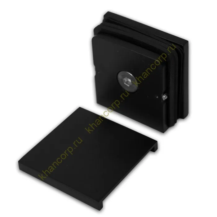 Коннектор Пегас FDK-112 пол-стена-стекло с крышкой, латунь/черный