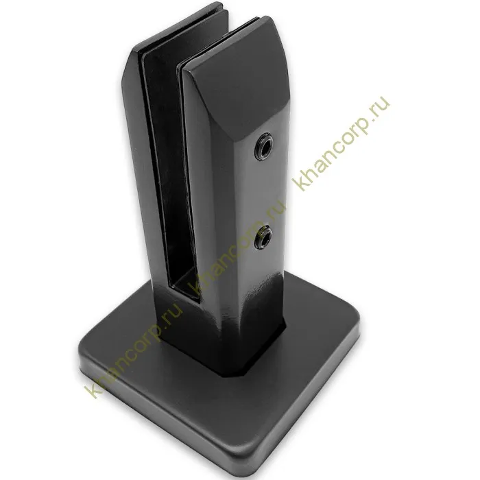 Стойка FOS-02 для стекла напольная 95х160 мм без сверления, дюплекс/черный