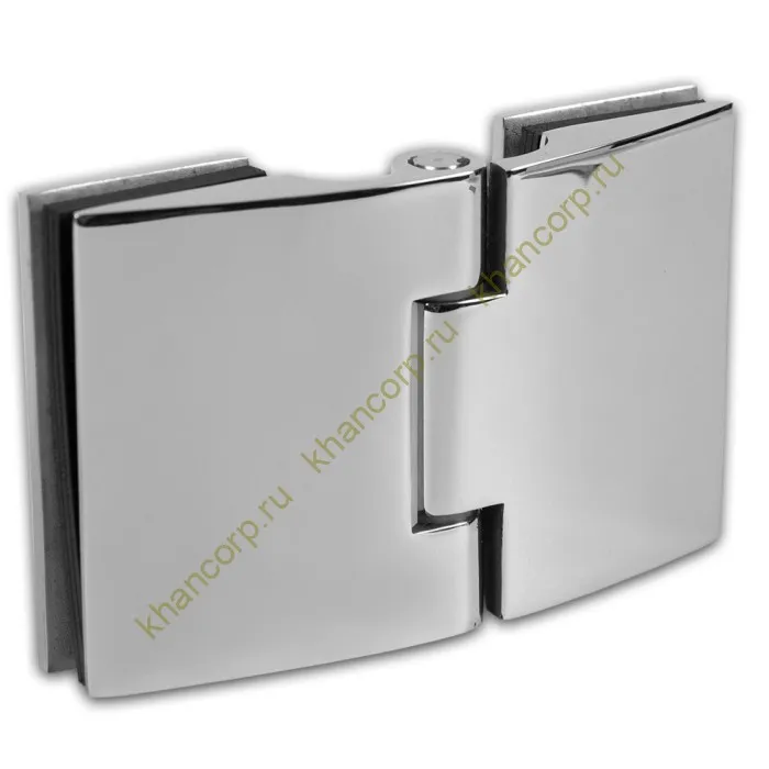 Петля Европа FDP-111 стекло-стекло 180˚ с накладкой, нержавейка/полированный