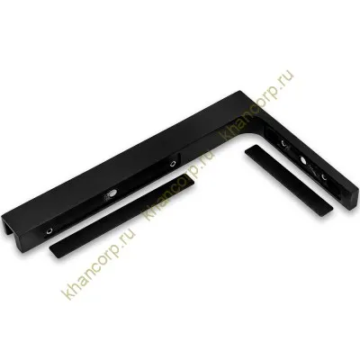 Угловой стабилизатор Диор FDK-5L стена-стекло 90˚ левый, нержавейка/черный