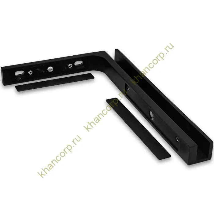 Угловой стабилизатор Диор FDK-5L стена-стекло 90˚ левый, нержавейка/черный