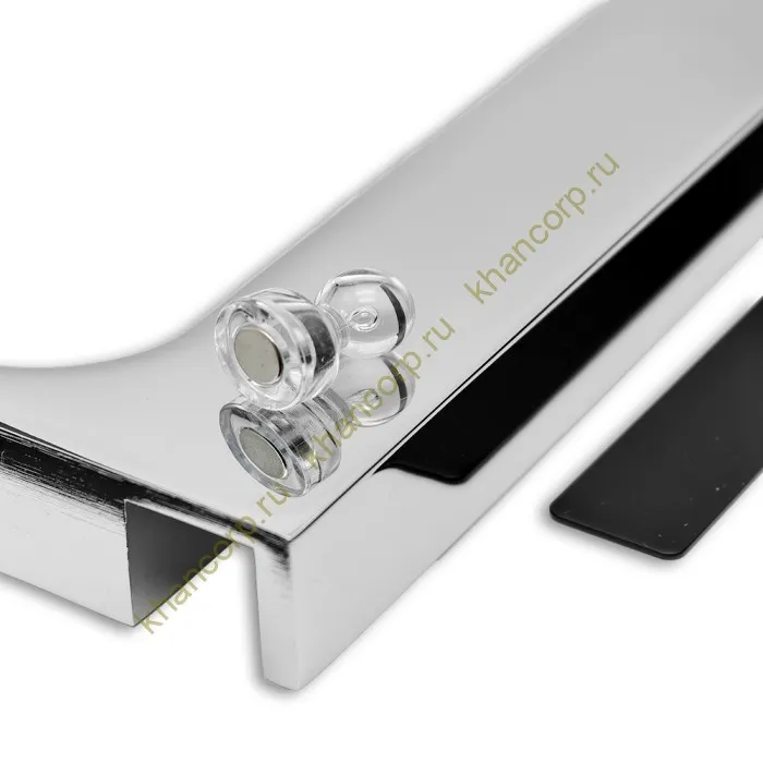 Угловой стабилизатор Диор FDK-5L стена-стекло 90˚ левый, нержавейка/черный